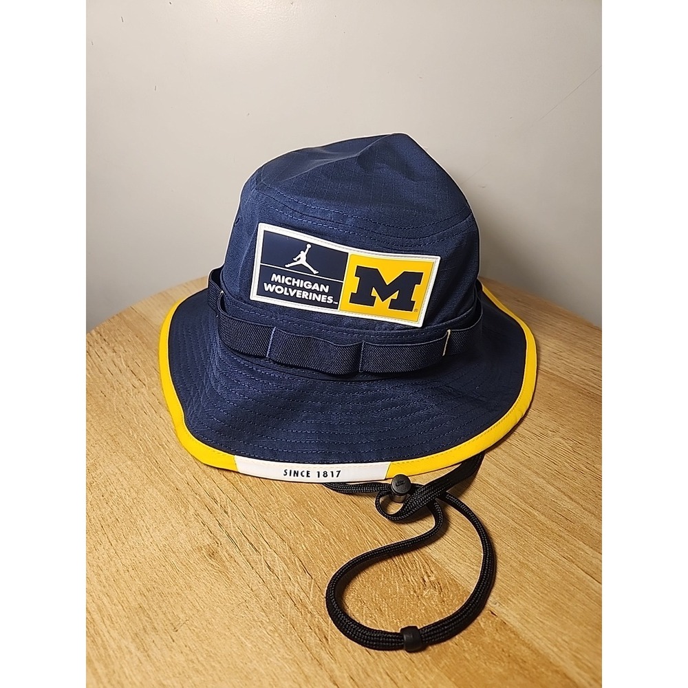 Medium Michigan Wolverines Football Jordan Jumpman‎ Boonie Navy Blue Bucket Hat